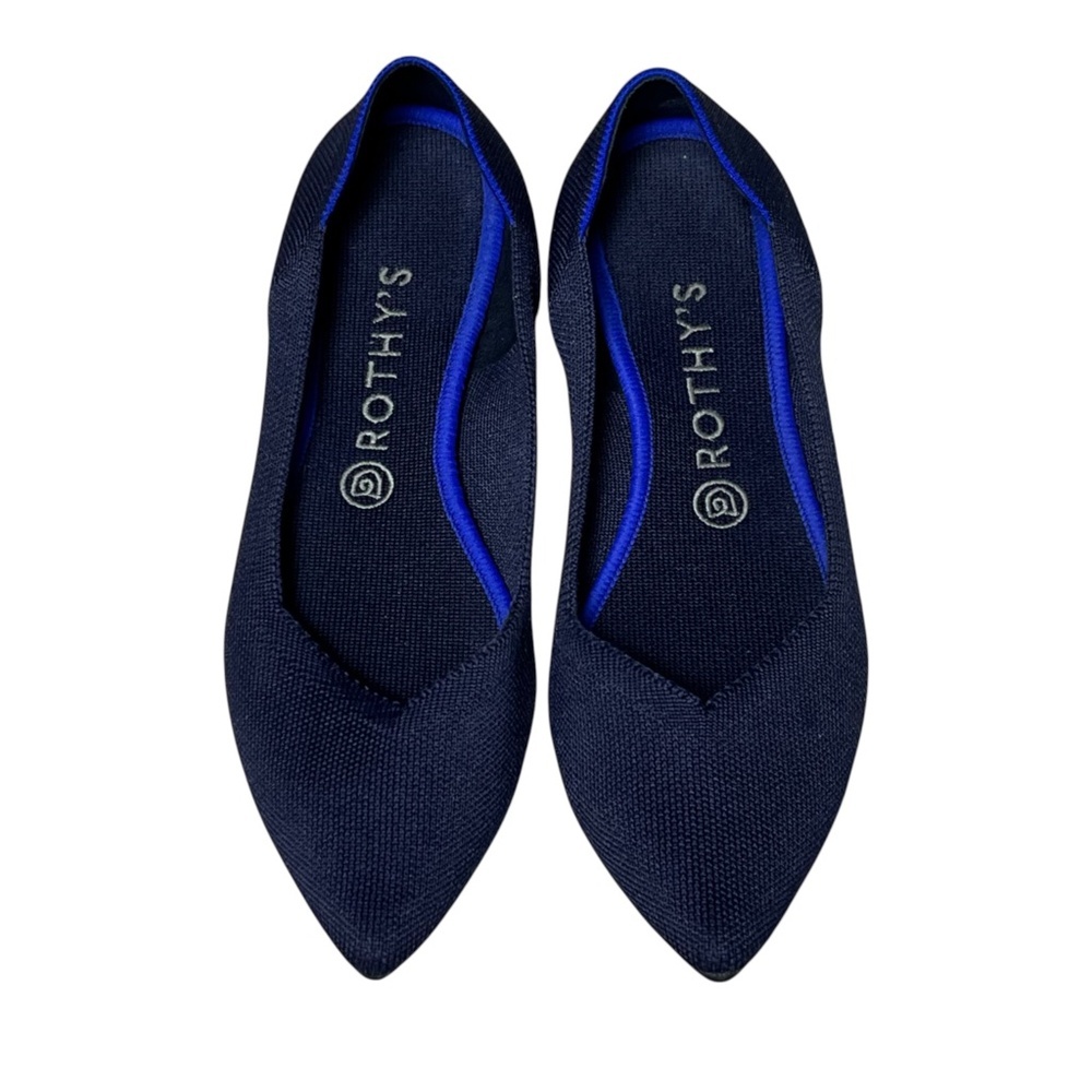 Rothy’s The Point Navy Blue Ballet Flats Women's Size 10 Machine Washable - Picture 2 of 12